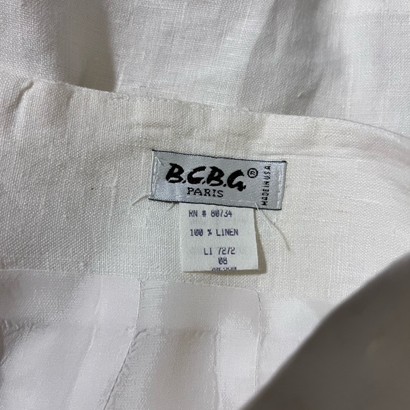 BCBG Vintage Paris 2 pc set 100% Linen Blazer w Shoulder Pads Skort Set Size 8 - Picture 4 of 10